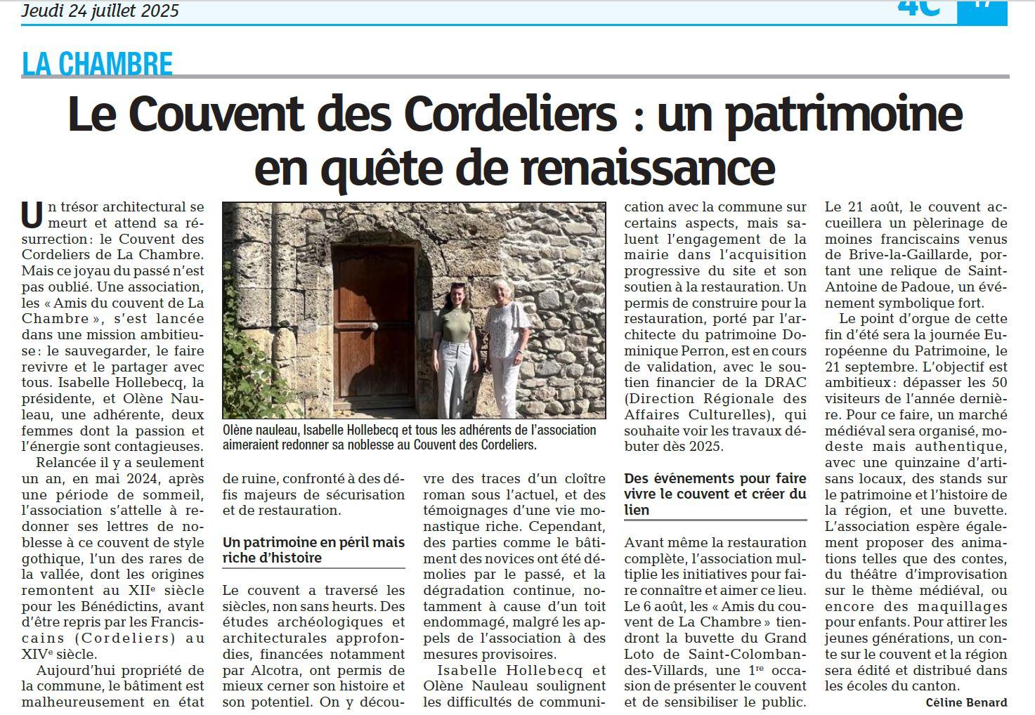 Article la maurienne couvent cordeliers